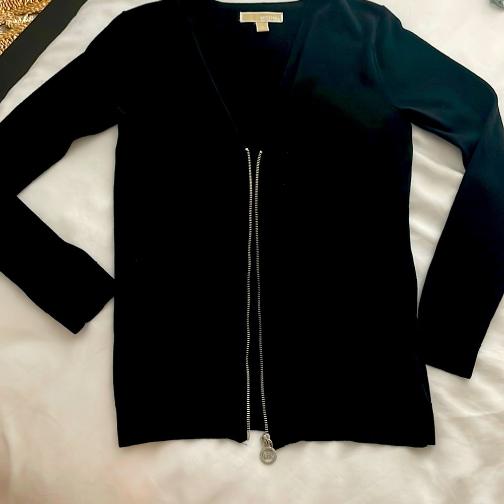 Women’s black zip up sweater